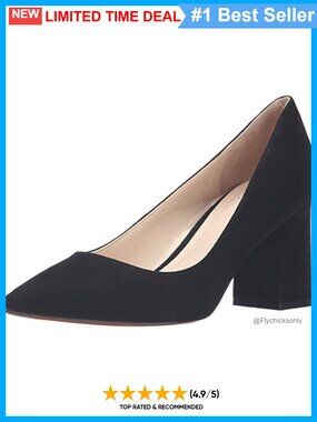 Pointy Toe Flared Block Heel Suede Leather Dress Pump Slip On Formal Shoe